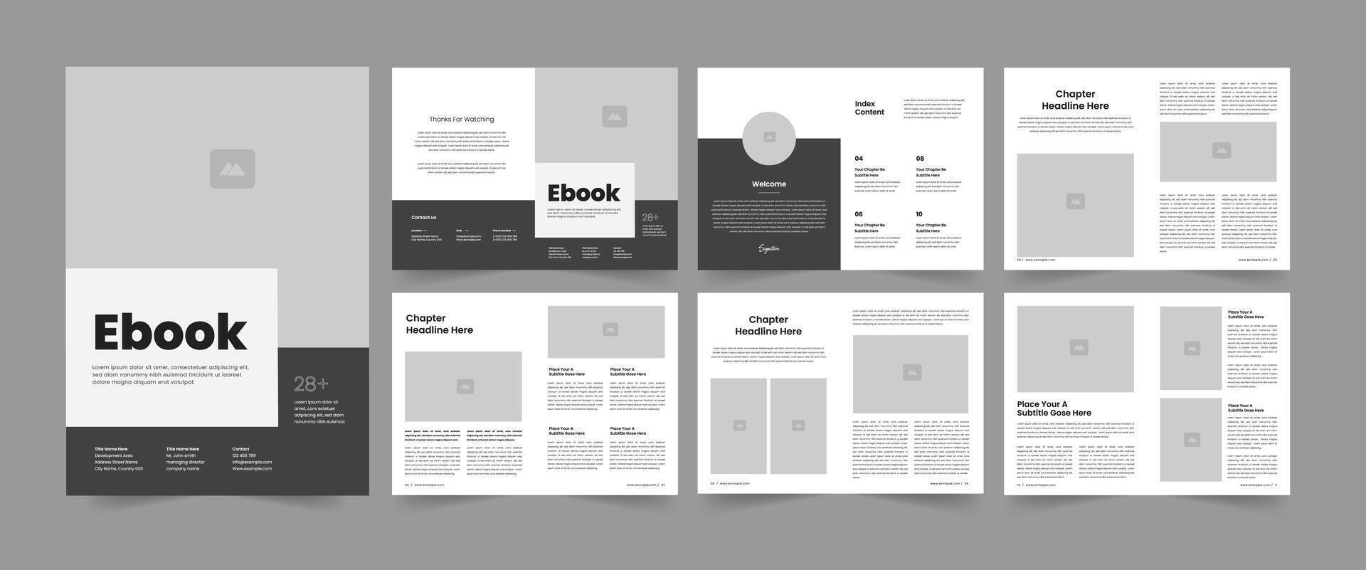 Online Ebook Layout Template and Ebook Magazine Layout. vector