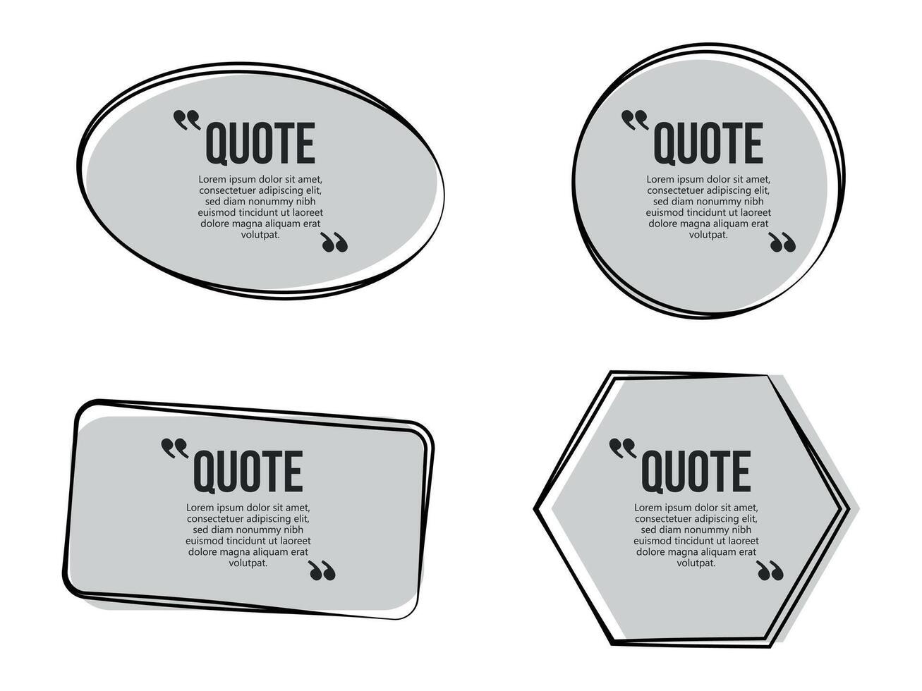 Isolated black and white quote box frame collections vector