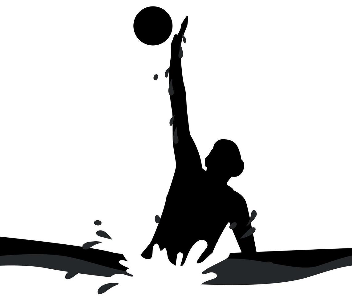 Water polo silhouette art illustration vector