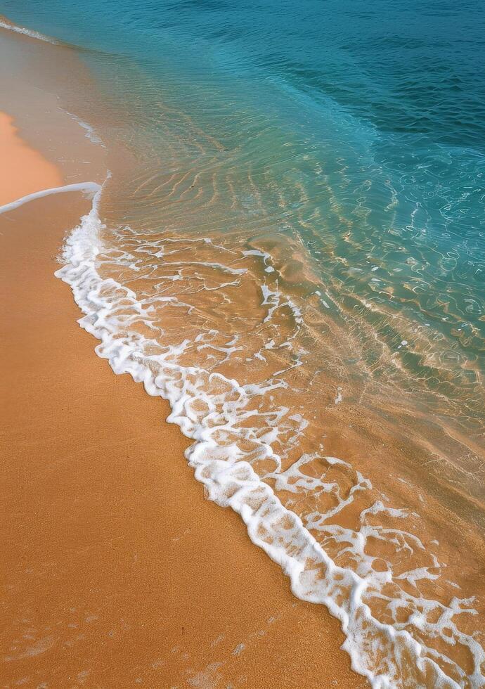 Aerial View of Beach With Incoming Waves photo