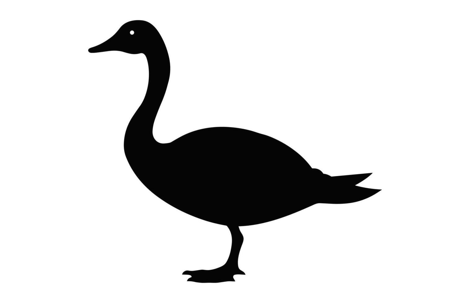 Goose Silhouette black Clipart, Goose Walking Silhouette vector
