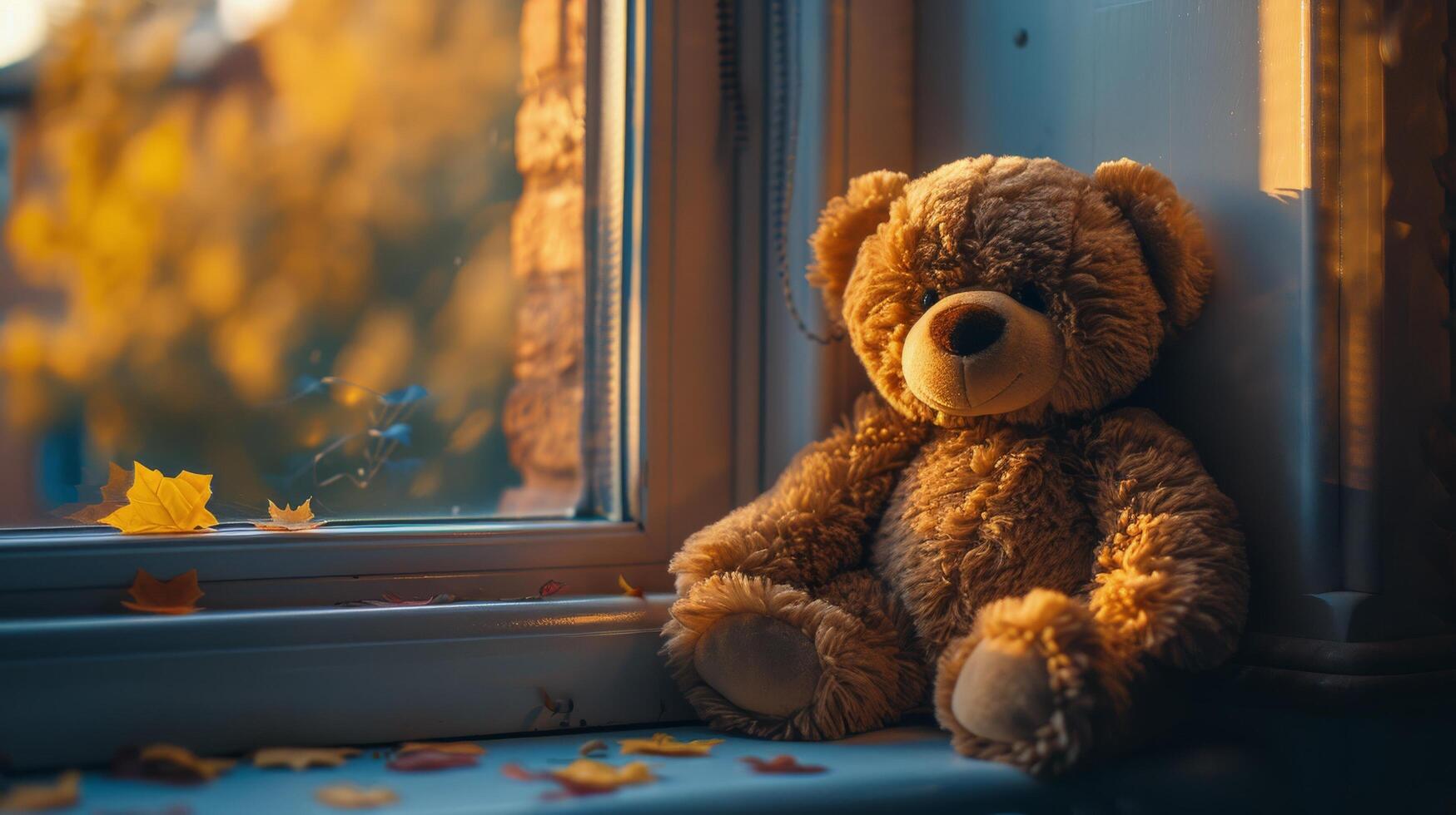 Bear Sitting in Front of Window photo