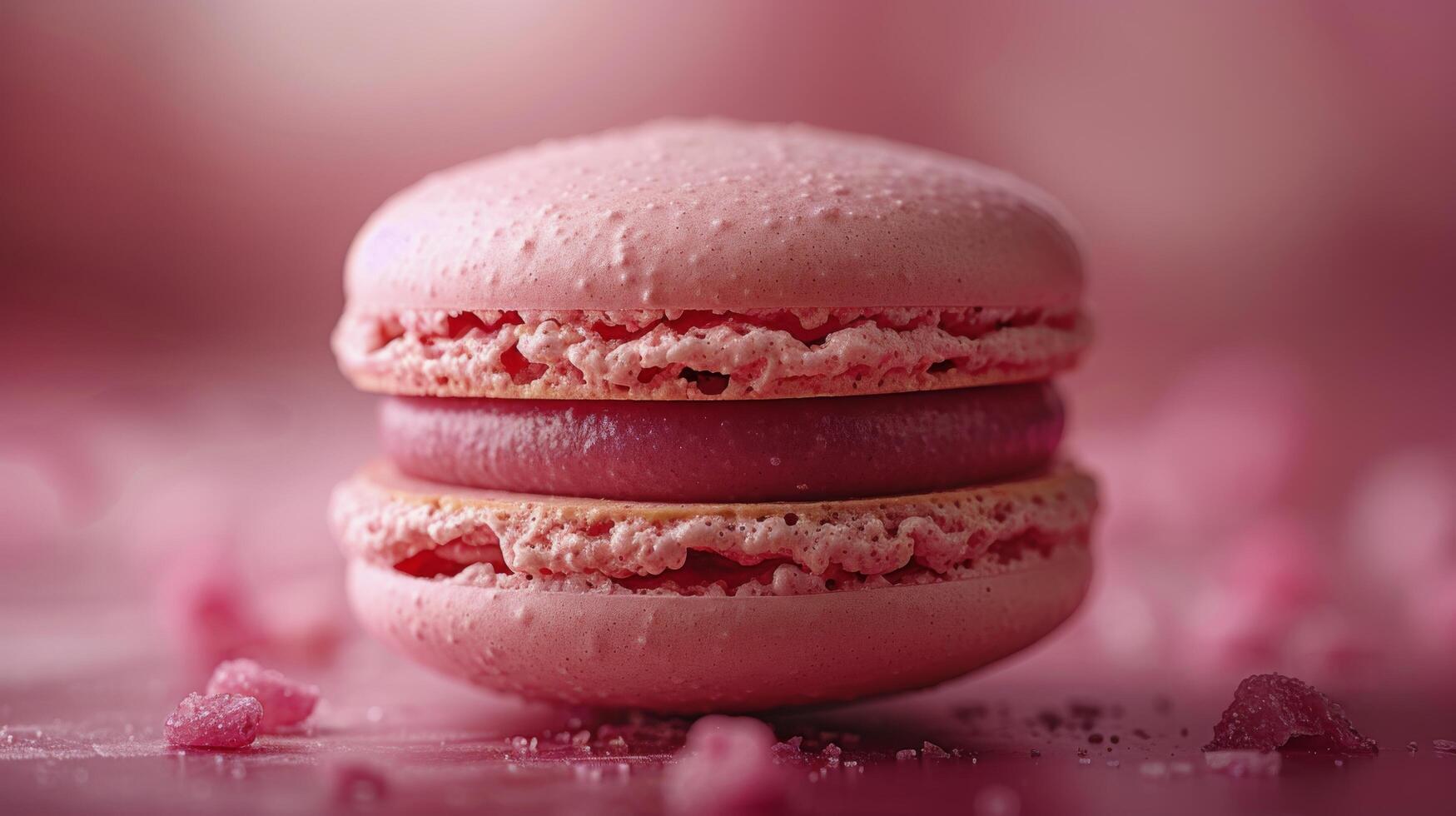 Pink Macaroni Close Up on Pink Surface photo