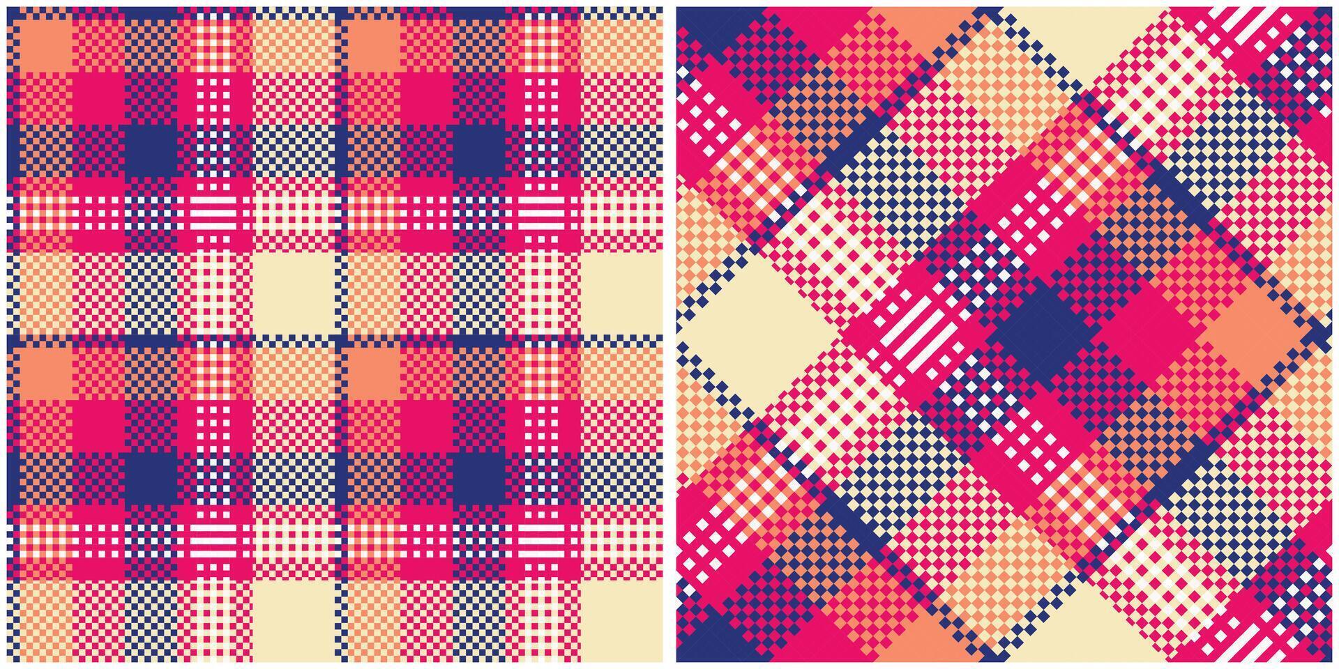 Scottish Tartan Pattern. Plaids Pattern Seamless Seamless Tartan Illustration Set for Scarf, Blanket, Other Modern Spring Summer Autumn Winter Holiday Fabric Print. vector