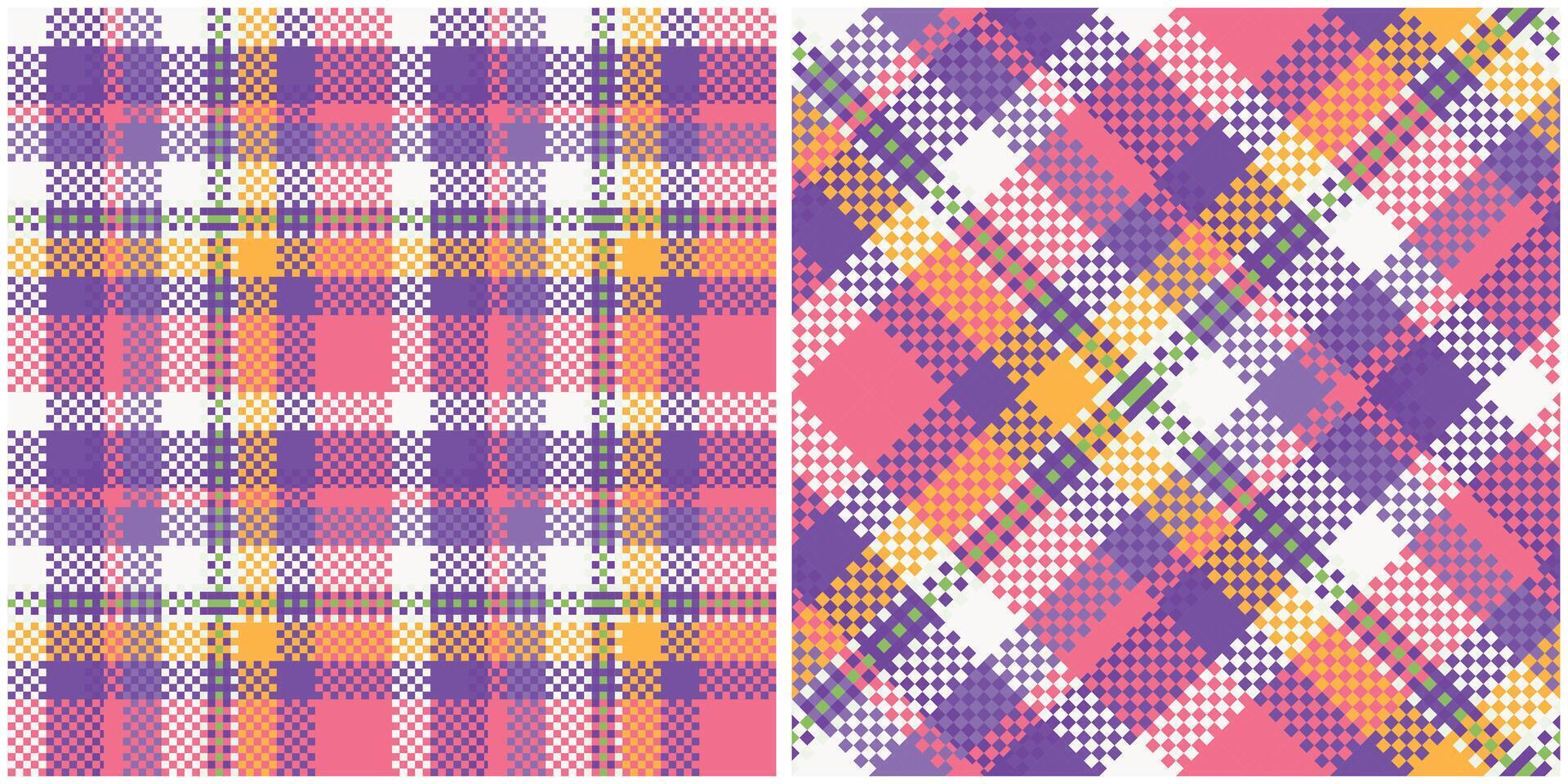 Scottish Tartan Pattern. Tartan Plaid Seamless Pattern. Seamless Tartan Illustration Set for Scarf, Blanket, Other Modern Spring Summer Autumn Winter Holiday Fabric Print. vector