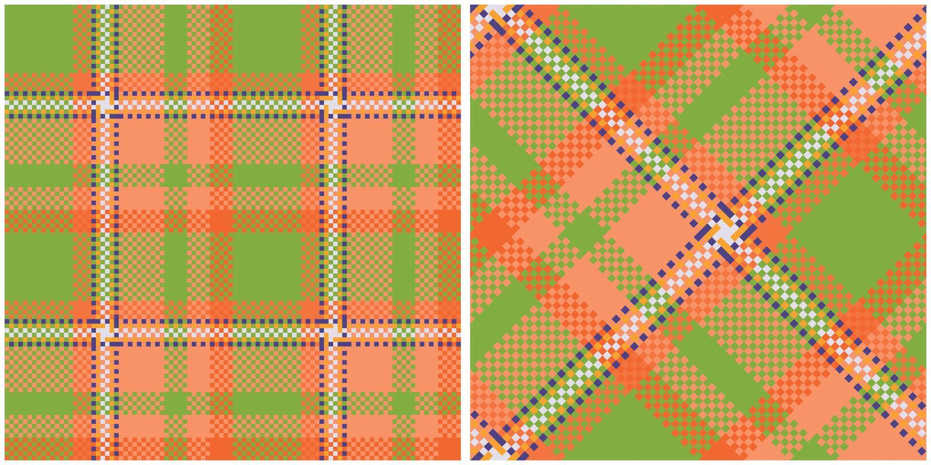 Scottish Tartan Seamless Pattern. Tartan Plaid Seamless Pattern. Seamless Tartan Illustration Set for Scarf, Blanket, Other Modern Spring Summer Autumn Winter Holiday Fabric Print. vector