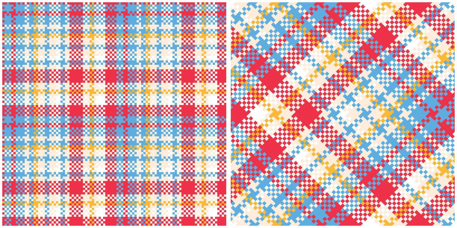 Plaid Patterns Seamless. Checker Pattern Seamless Tartan Illustration Set for Scarf, Blanket, Other Modern Spring Summer Autumn Winter Holiday Fabric Print. vector