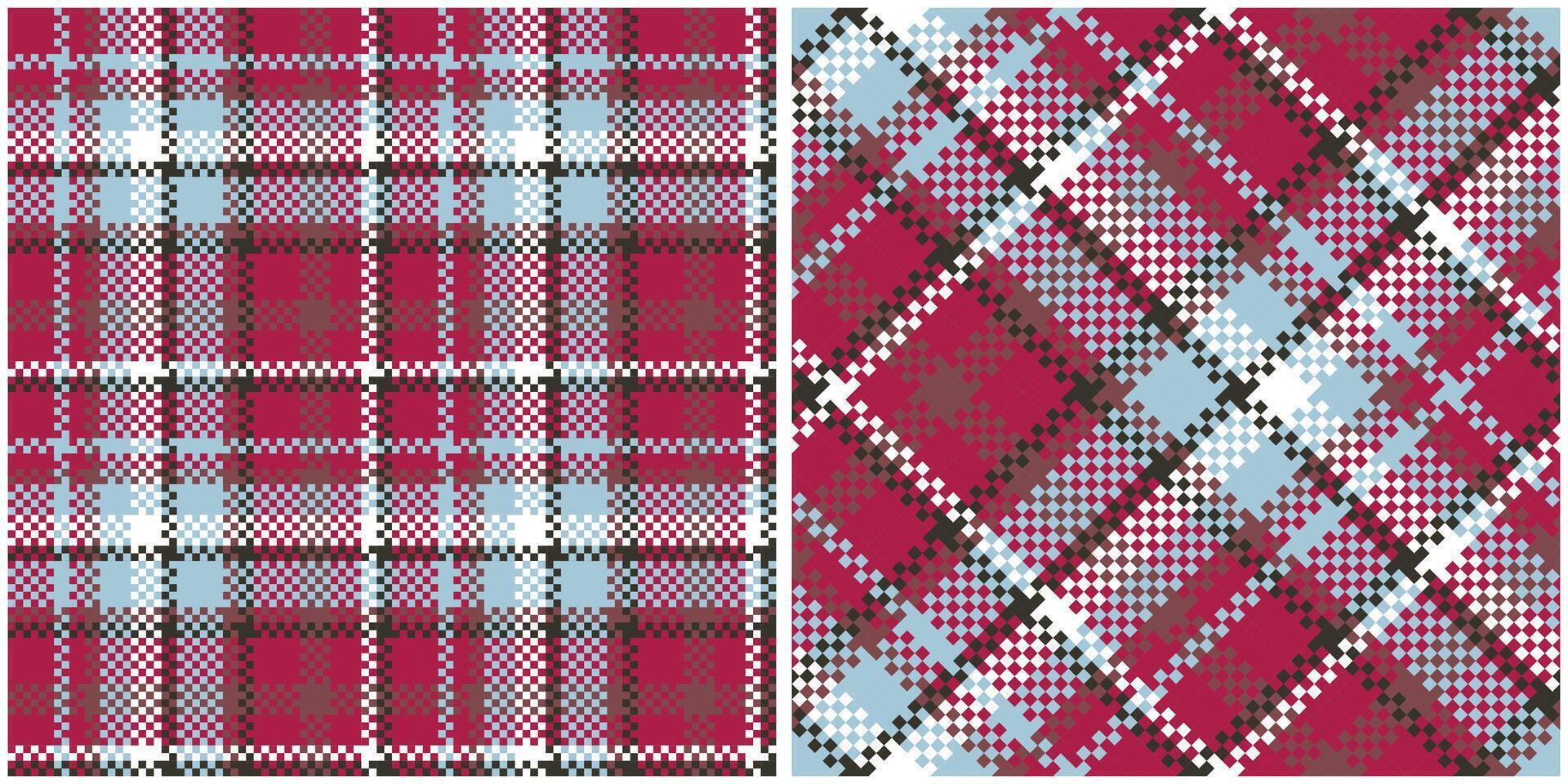 Tartan Plaid Seamless Pattern. Gingham Patterns. Seamless Tartan Illustration Set for Scarf, Blanket, Other Modern Spring Summer Autumn Winter Holiday Fabric Print. vector