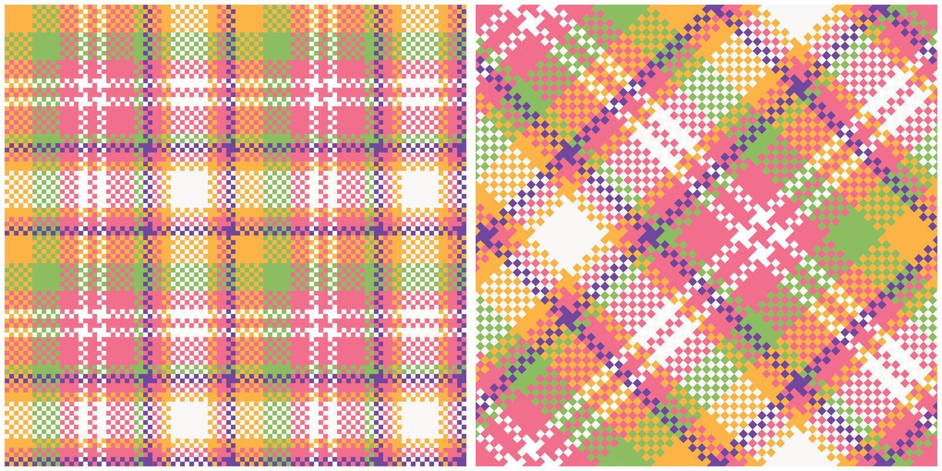 Scottish Tartan Plaid Seamless Pattern, Sweet Plaids Pattern Seamless. Seamless Tartan Illustration Set for Scarf, Blanket, Other Modern Spring Summer Autumn Winter Holiday Fabric Print. vector