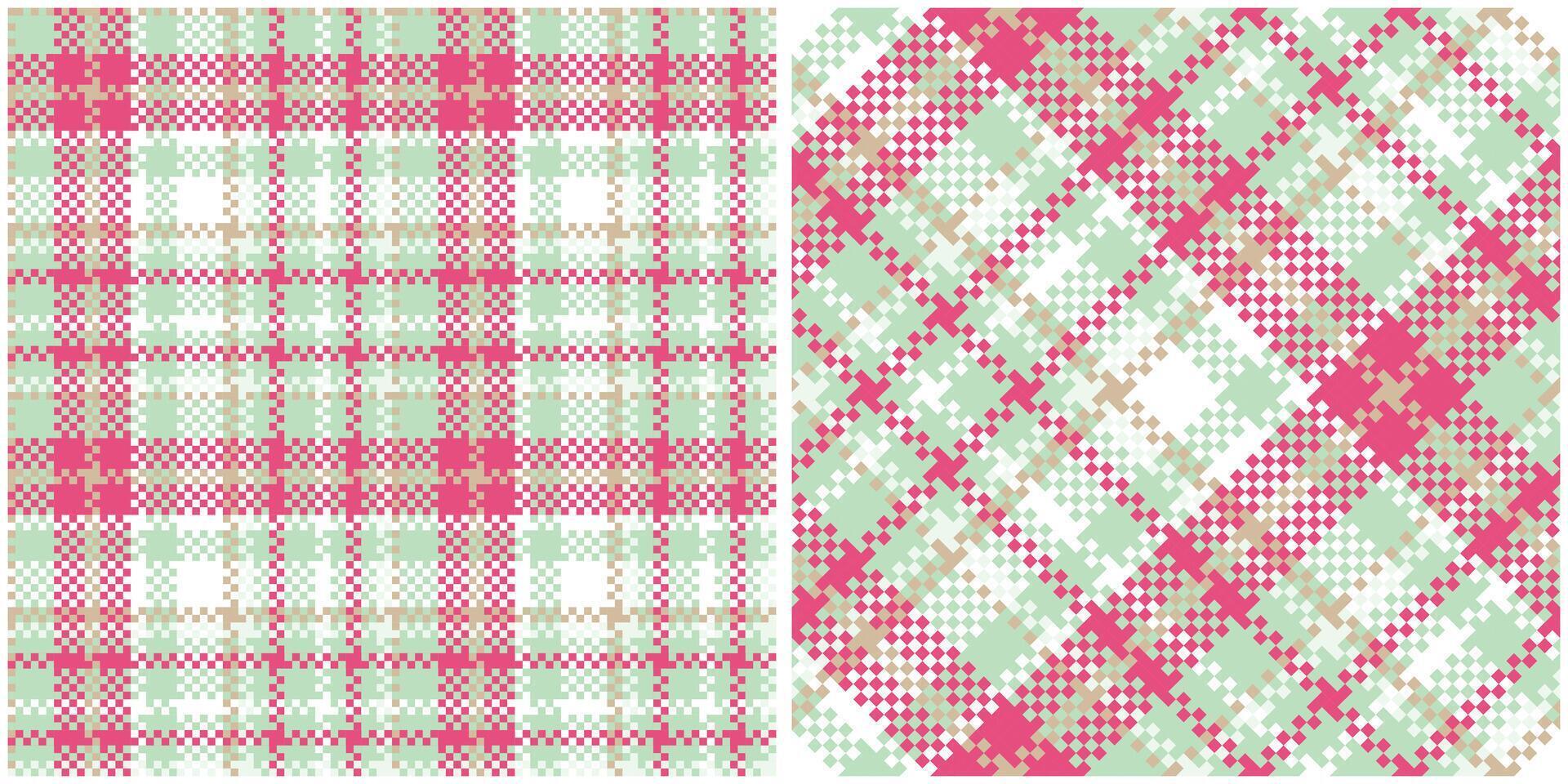 Scottish Tartan Plaid Seamless Pattern, Checkerboard Pattern. Seamless Tartan Illustration Set for Scarf, Blanket, Other Modern Spring Summer Autumn Winter Holiday Fabric Print. vector