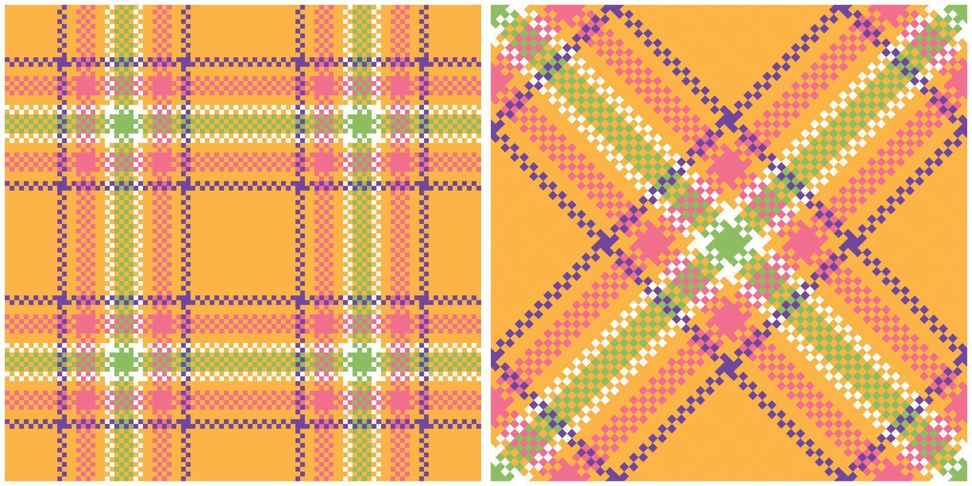 Scottish Tartan Plaid Seamless Pattern, Sweet Plaid Pattern Seamless. Traditional Scottish Woven Fabric. Lumberjack Shirt Flannel Textile. Pattern Tile Swatch Included. vector
