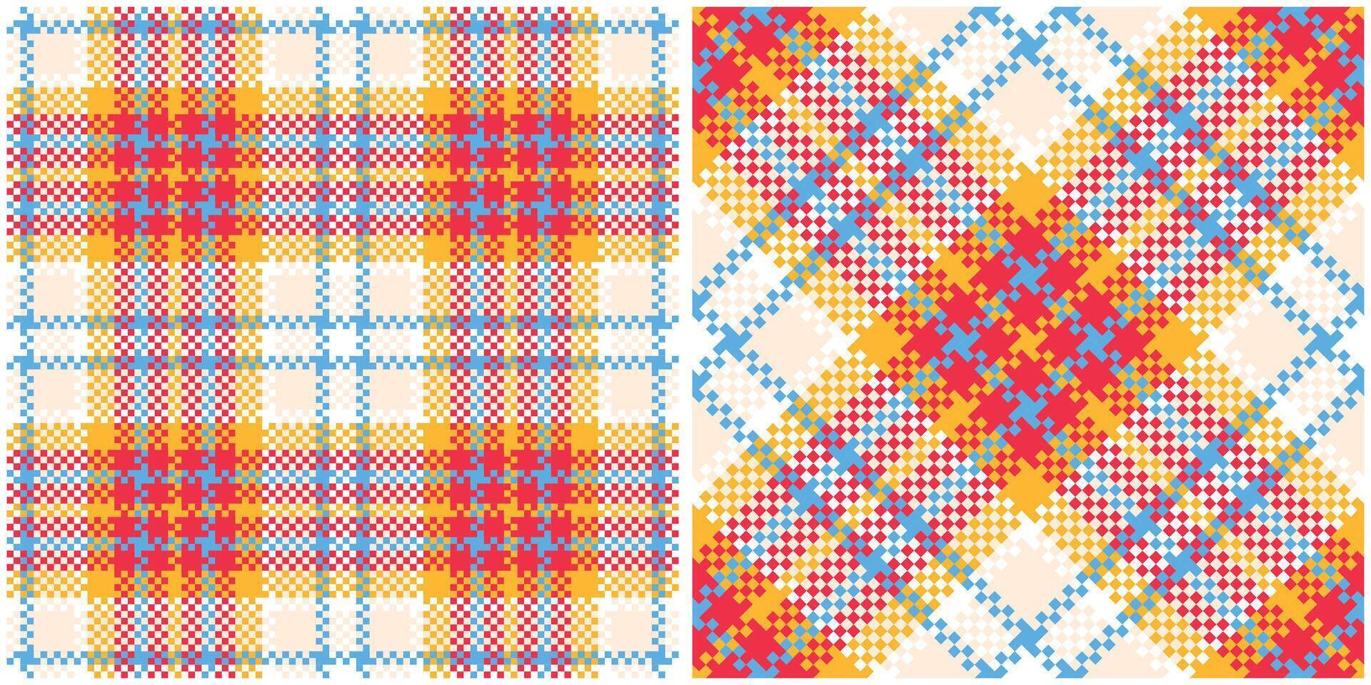 Plaid Patterns Seamless. Checkerboard Pattern Seamless Tartan Illustration Set for Scarf, Blanket, Other Modern Spring Summer Autumn Winter Holiday Fabric Print. vector