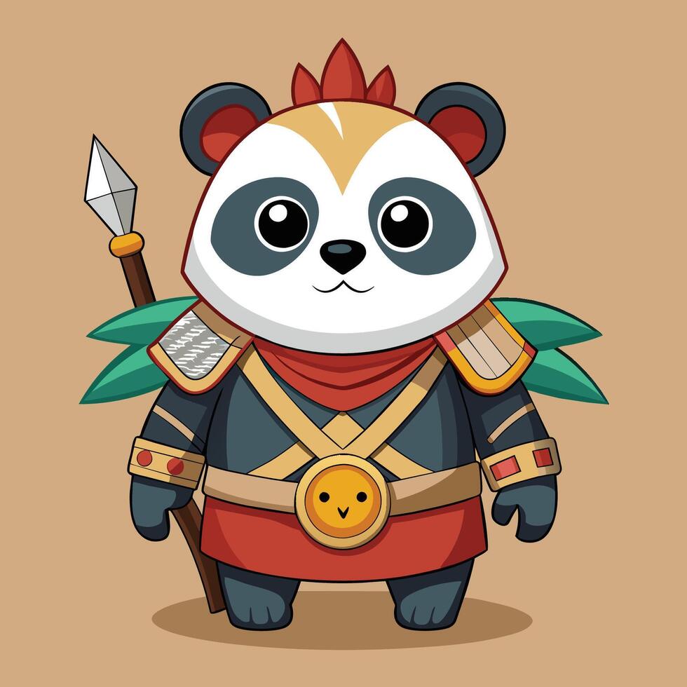 A panda warrior vector