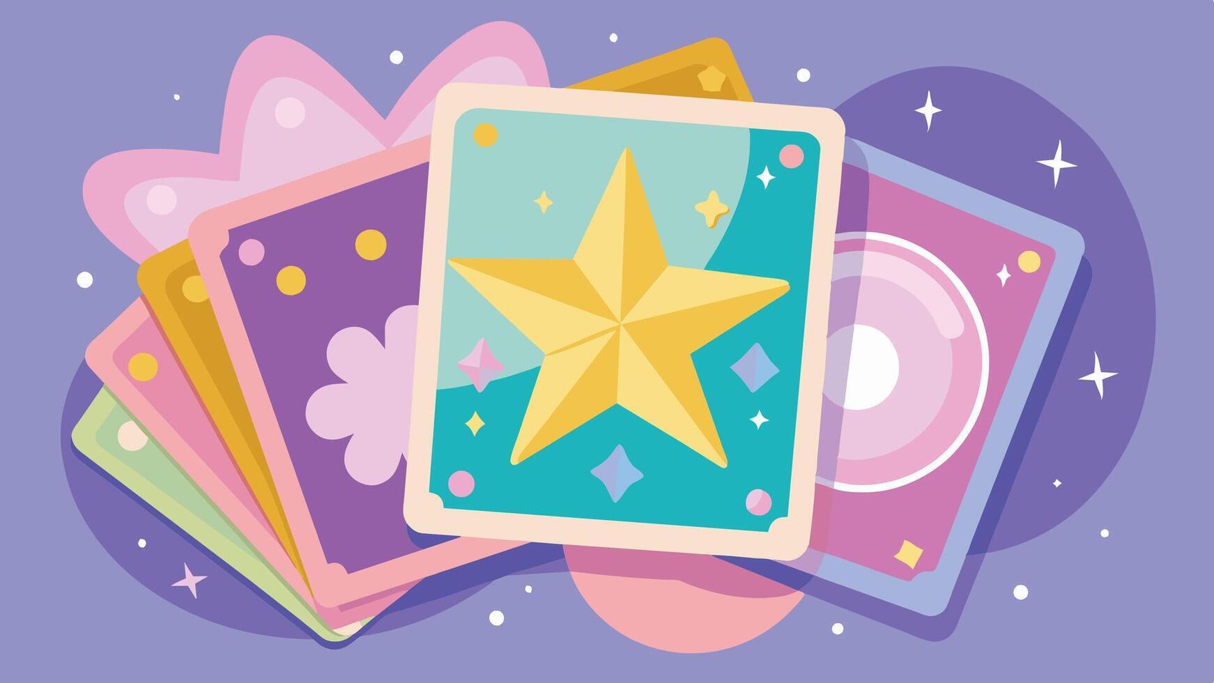 Whimsical Pastel Star-Themed Card Set vector