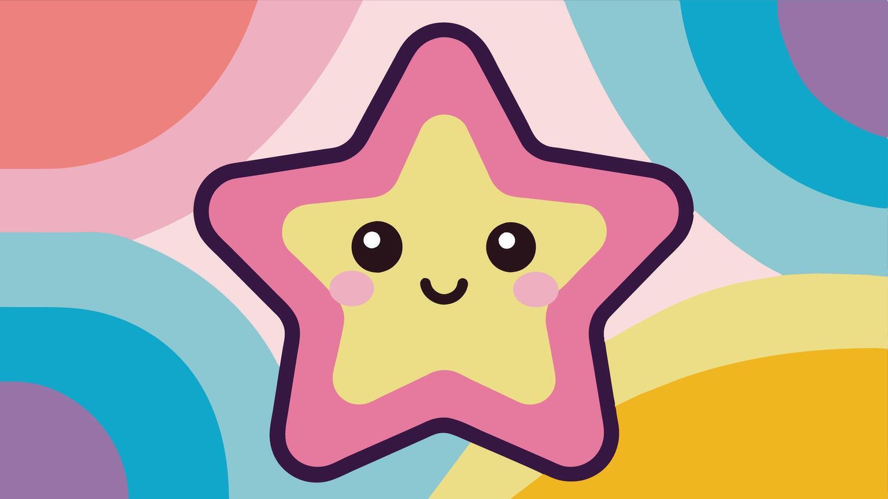 Whimsical Pastel Star-Themed Card Set vector