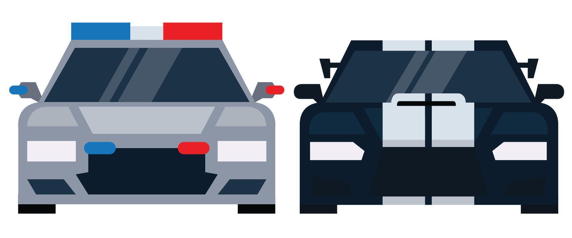 Police and criminal car. vector