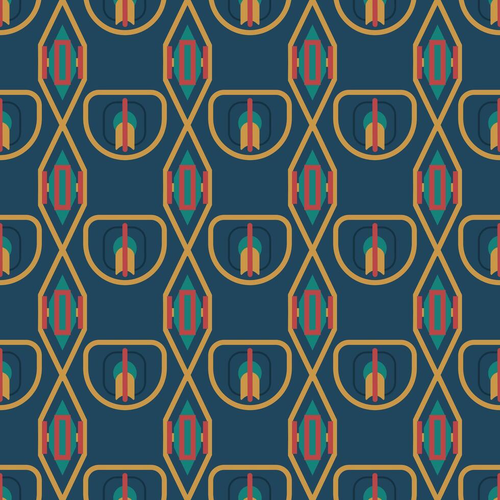 A blue and yellow pattern with a lot of arrows and numbers vector