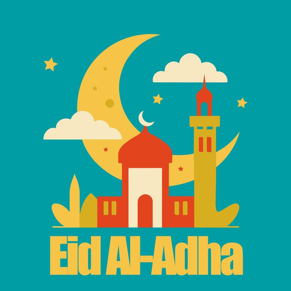 eid al adha mubarak greeting card vector