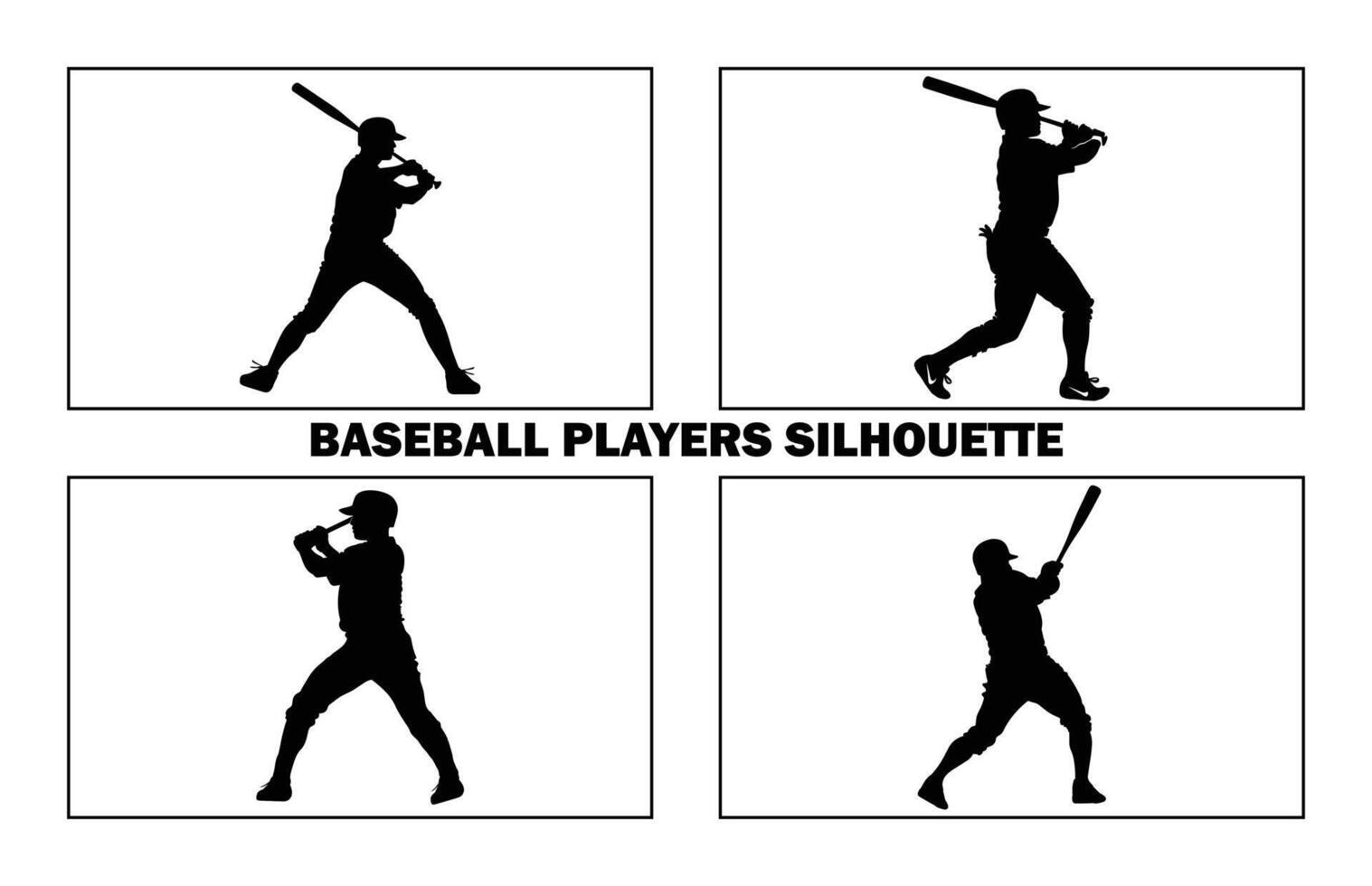 Baseball Player Silhouette. baseball player, isolated illustration. Baseball batter, sports people silhouette. vector