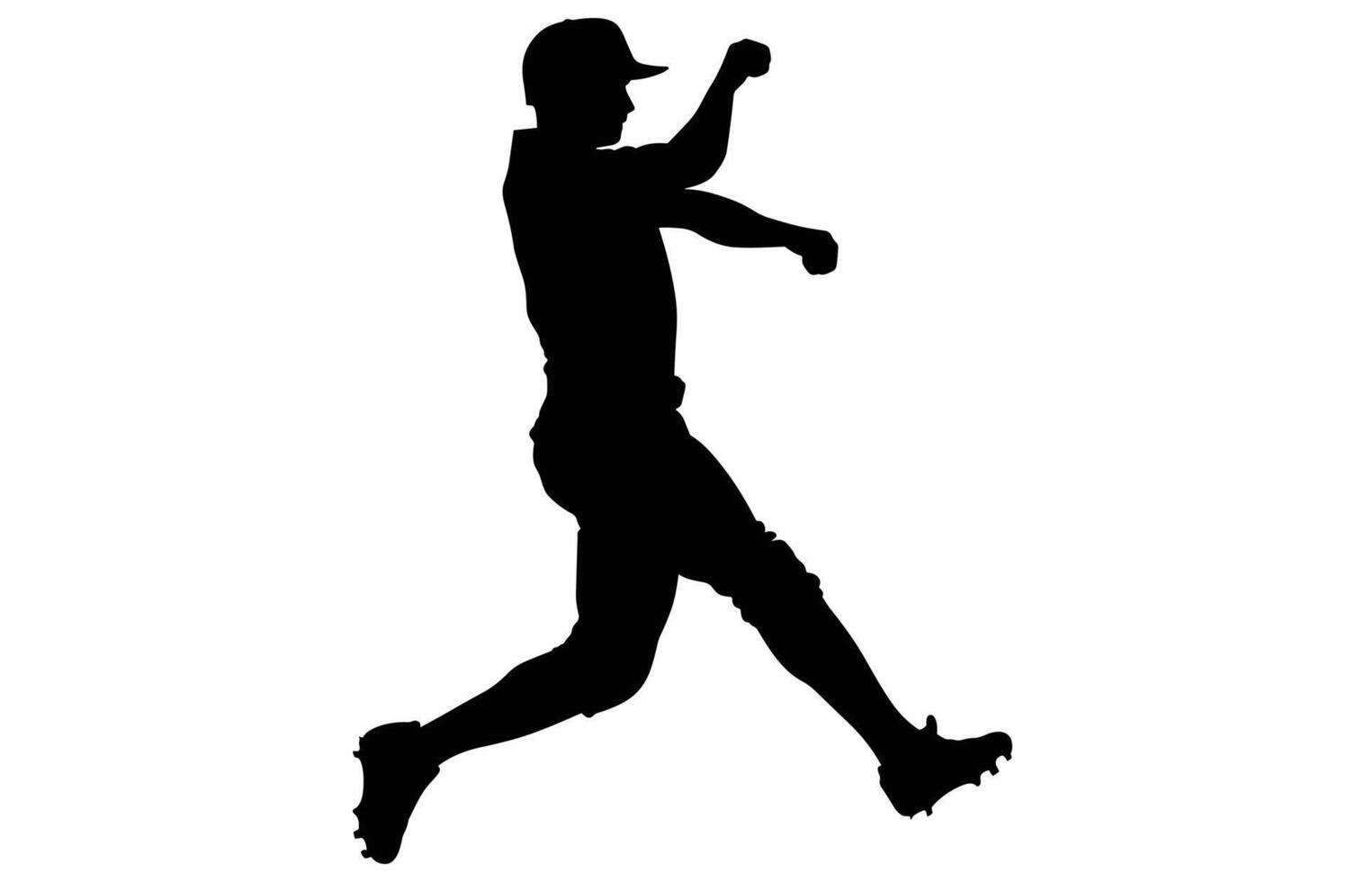 Baseball Player Silhouette. baseball player, isolated illustration. Baseball batter, sports people silhouette. vector