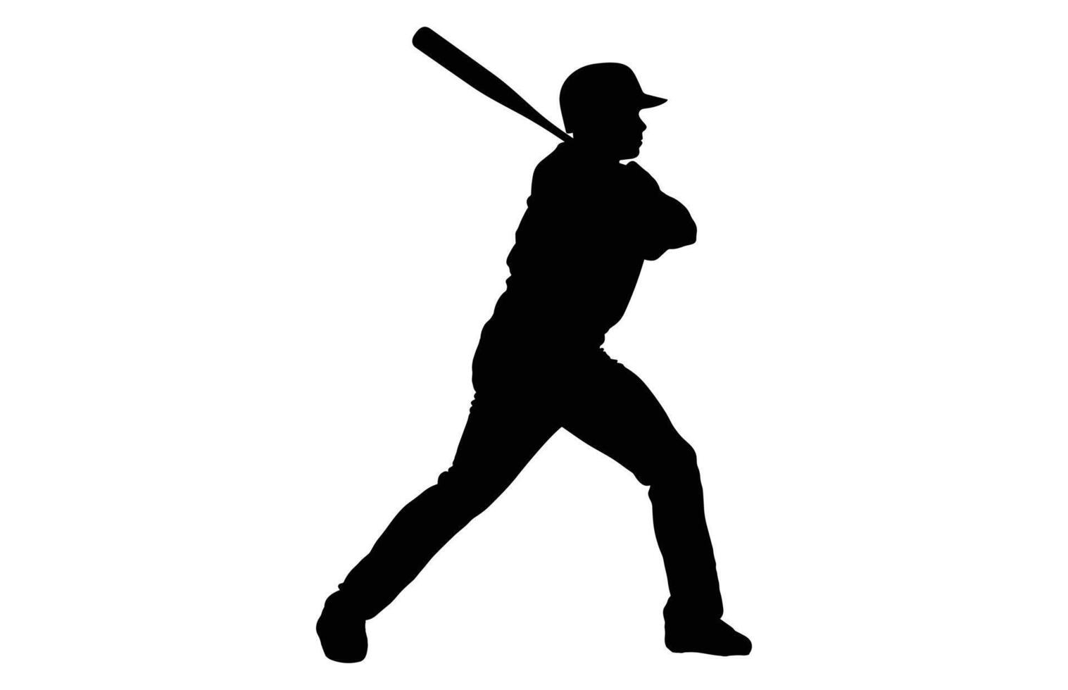 Baseball Player Silhouette. baseball player, isolated illustration. Baseball batter, sports people silhouette. vector