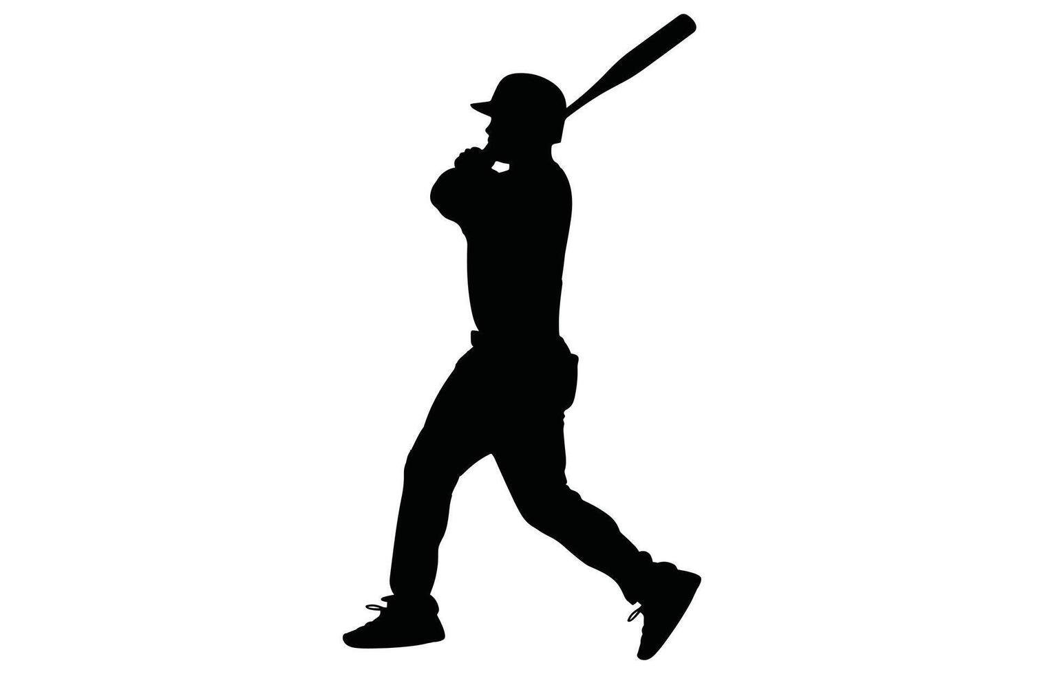 Baseball Player Silhouette. baseball player, isolated illustration. Baseball batter, sports people silhouette. vector