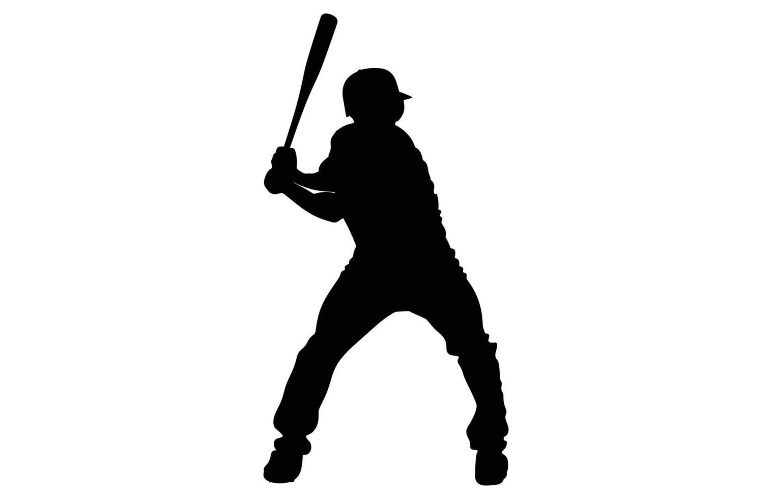 Baseball Player Silhouette. baseball player, isolated illustration. Baseball batter, sports people silhouette. vector