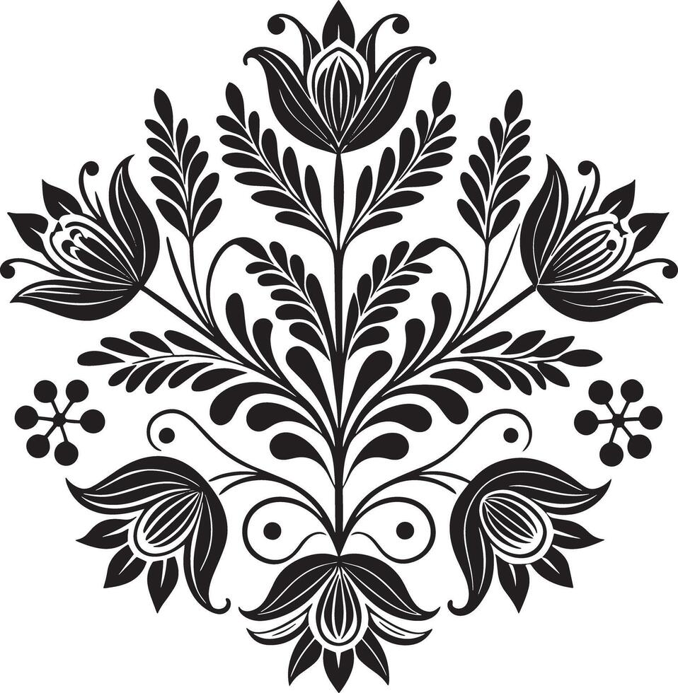 seamless floral pattern design illustration black and white vector