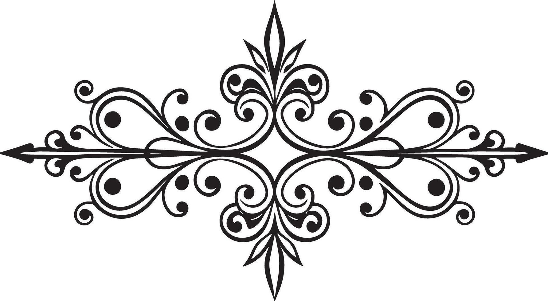 decorative abstract floral corner and divider design illustration vector