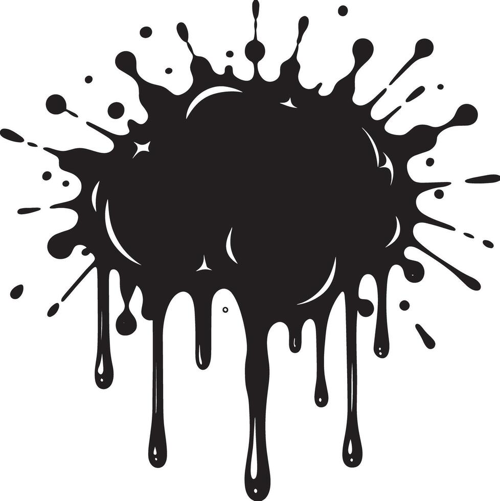 ink splashes illustration black and white vector