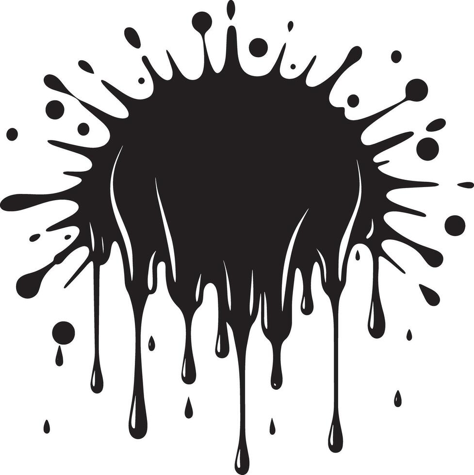 ink splashes illustration black and white vector