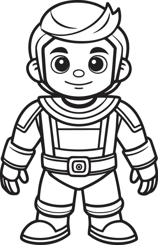 cartoon robot illustration black and white vector
