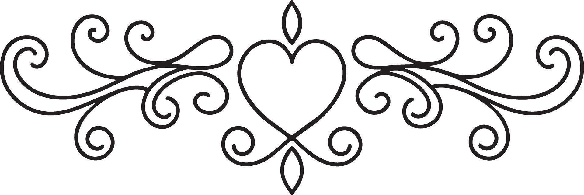 decorative abstract floral ornament illustration black and white vector