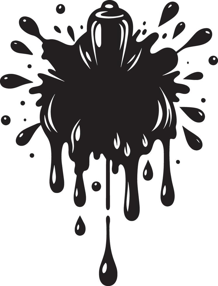 ink splashes illustration black and white vector