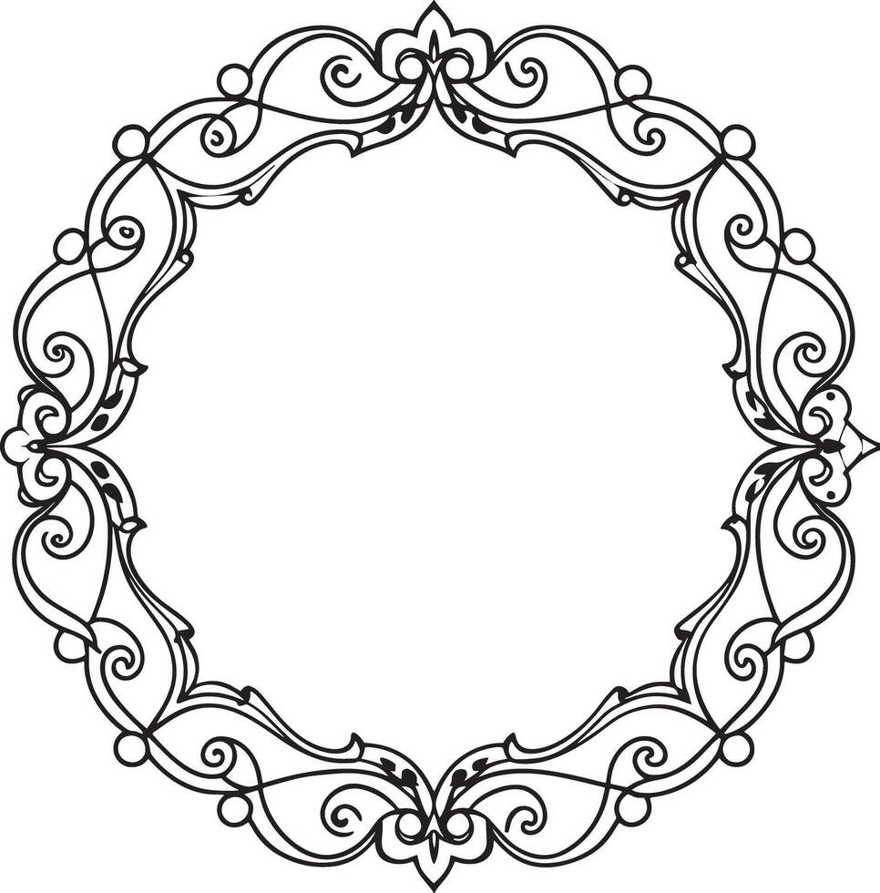 decorative frame with ornament illustration black and white vector