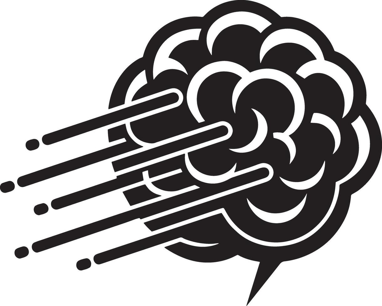 Brain Logo silhouette illustration black and white vector