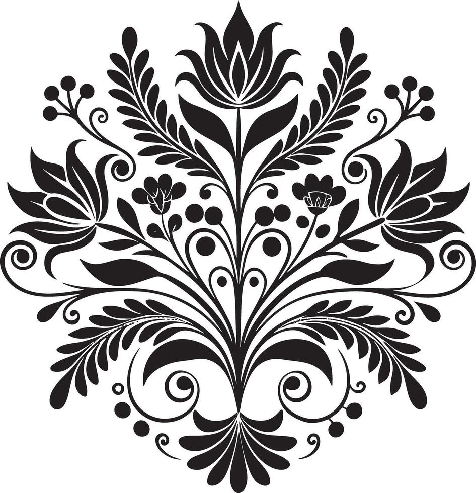 seamless floral pattern design illustration black and white vector