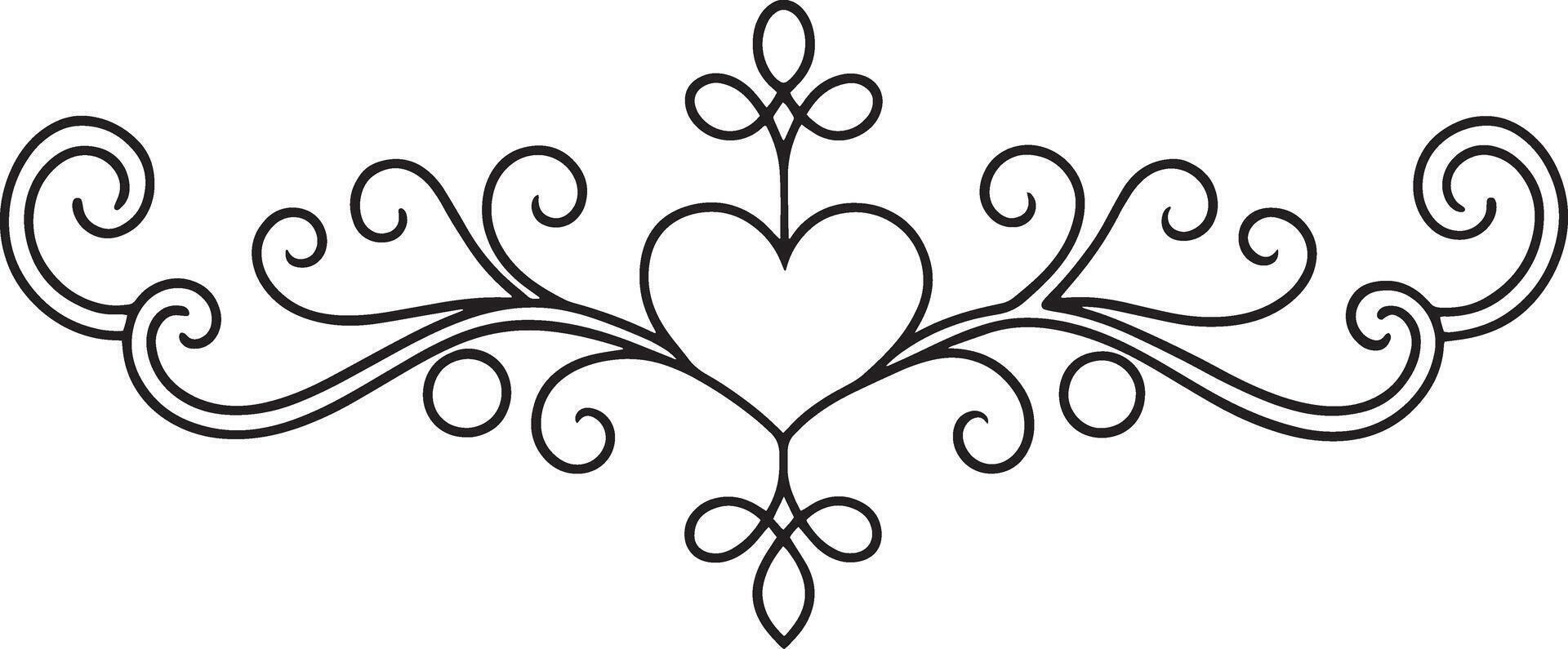 decorative abstract floral ornament illustration black and white vector