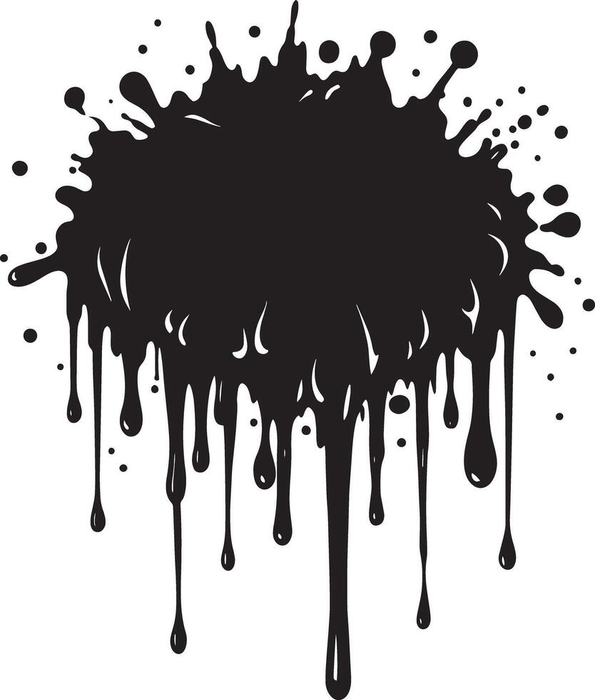 ink splashes illustration black and white vector