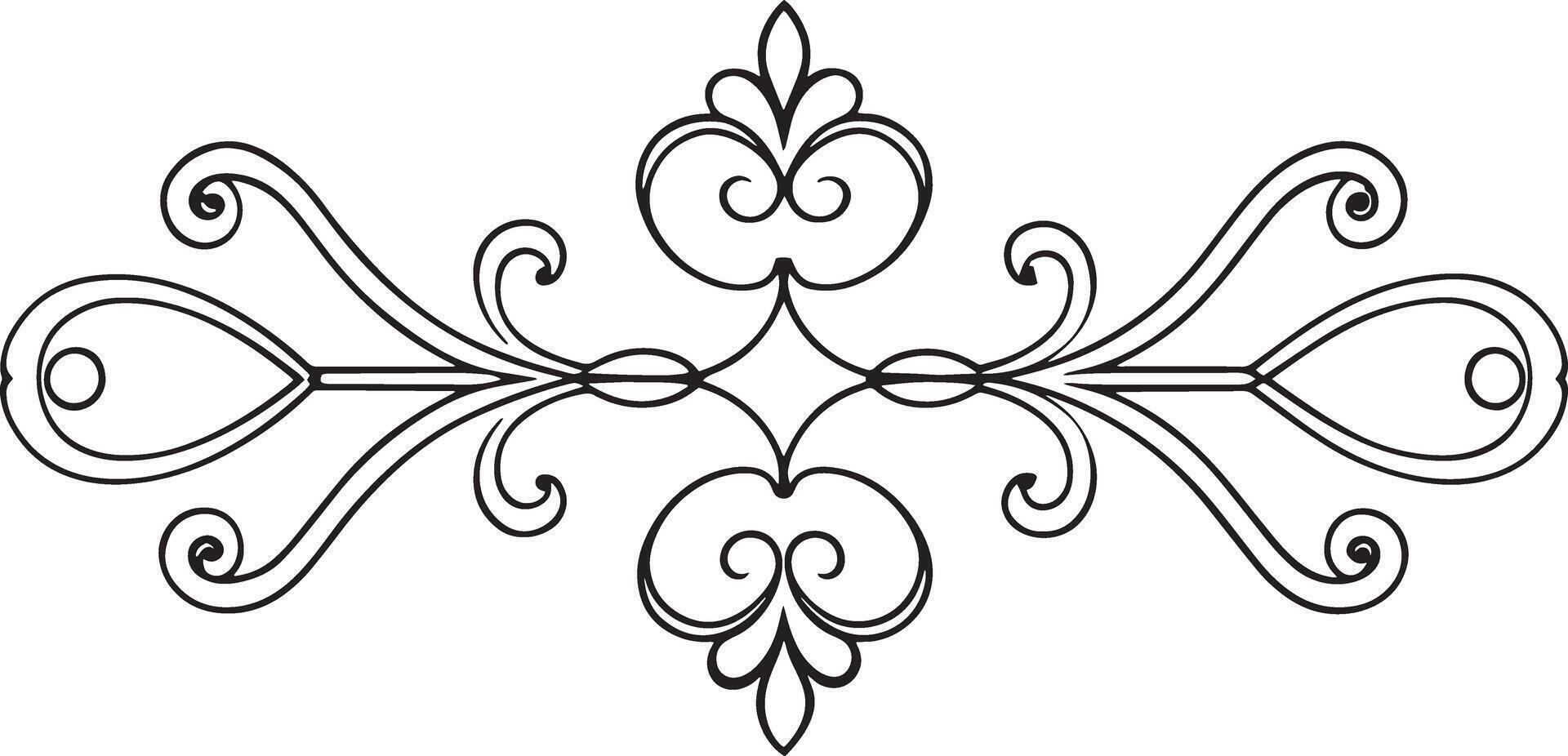 decorative abstract floral ornament illustration black and white vector