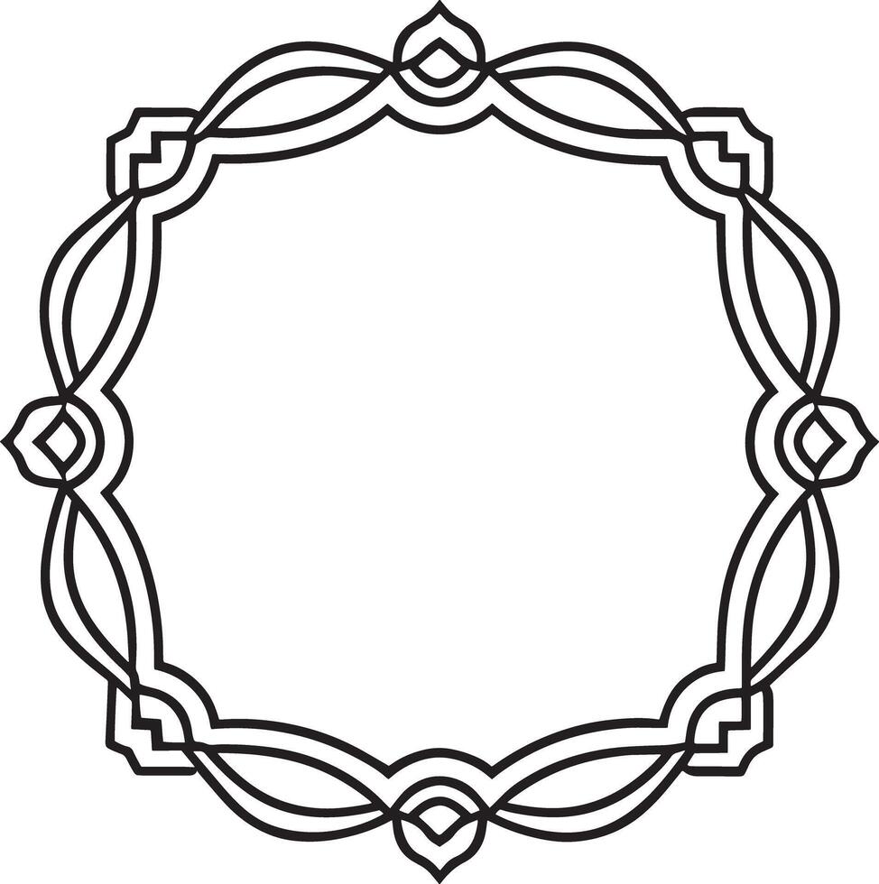 decorative frame with ornament illustration black and white vector