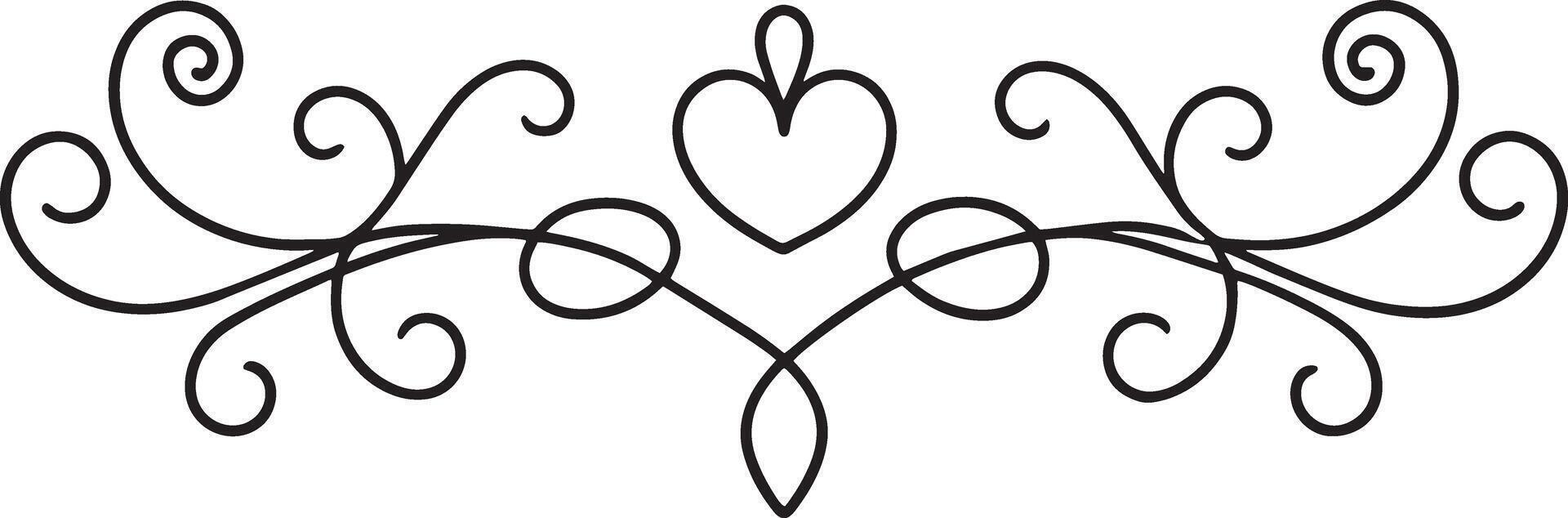 decorative abstract floral ornament illustration black and white vector