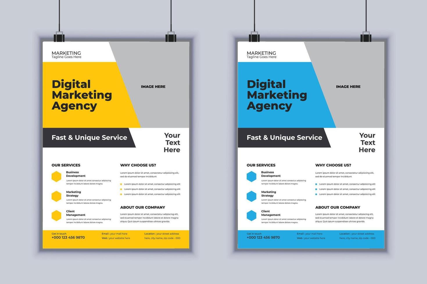 Digital Marketing Agency Corporate Flyer Design Template vector