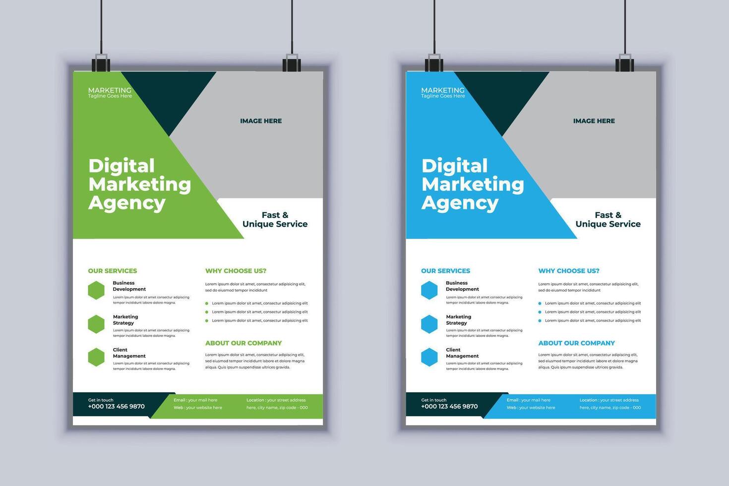 Digital Marketing Agency Corporate Flyer Design Template vector