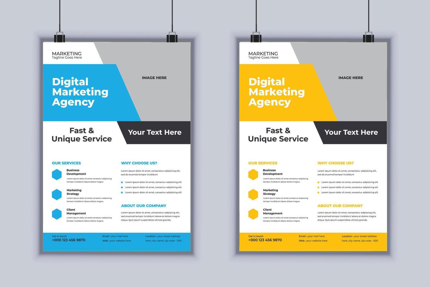 Digital Marketing Agency Corporate Flyer Design Template vector