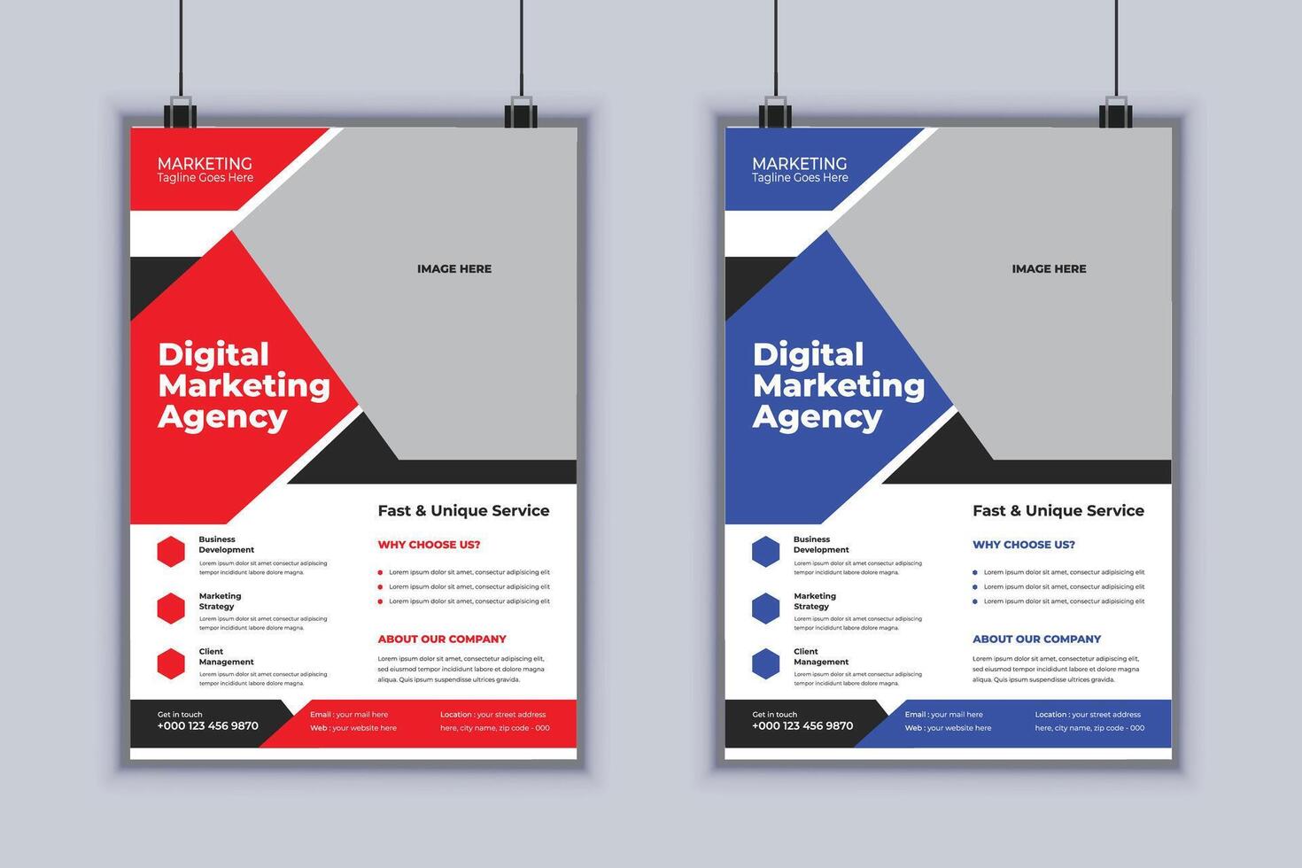 Digital Marketing Agency Corporate Flyer Design Template vector
