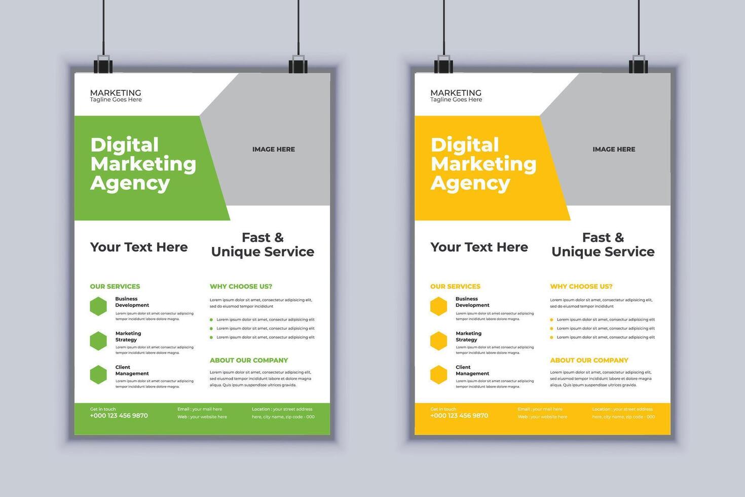Digital Marketing Agency Corporate Flyer Design Template vector