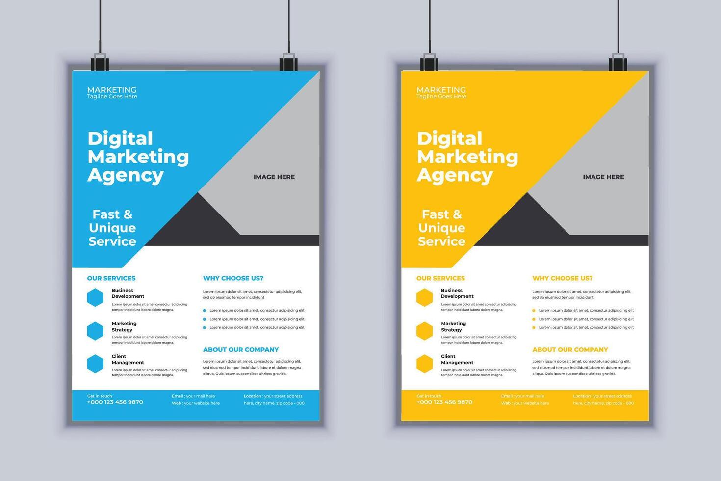 Digital Marketing Agency Corporate Flyer Design Template vector