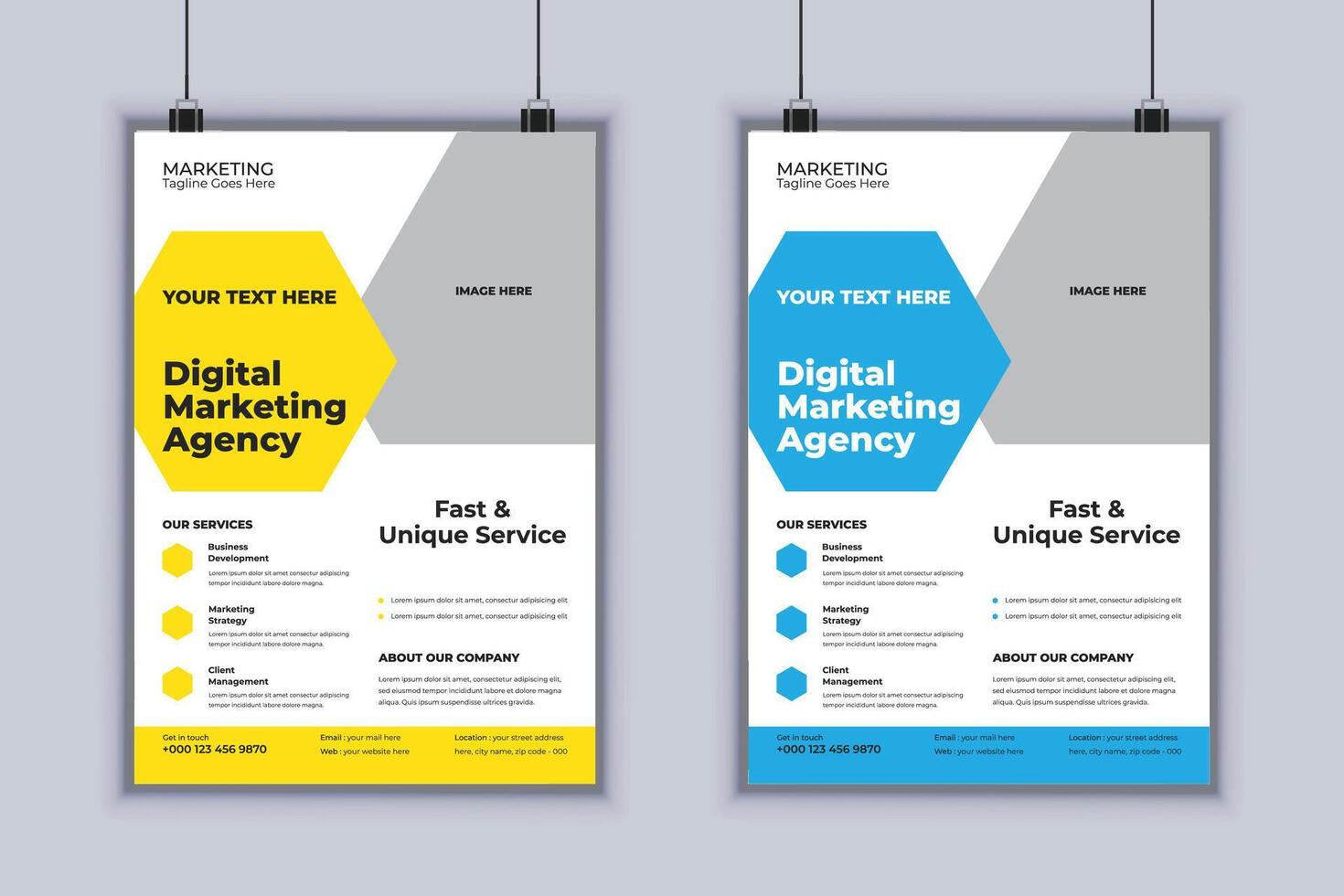 Digital Marketing Agency Corporate Flyer Design Template vector