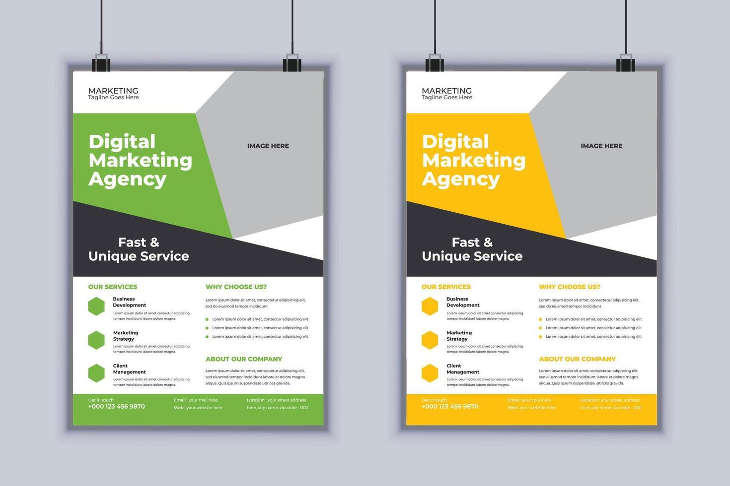 Digital Marketing Agency Corporate Flyer Design Template vector